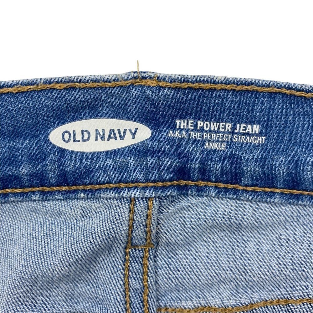 Old Navy The Perfect Straight Ankle Distressed Raw Hem Women's size 8 Blue Jeans - Picture 4 of 5